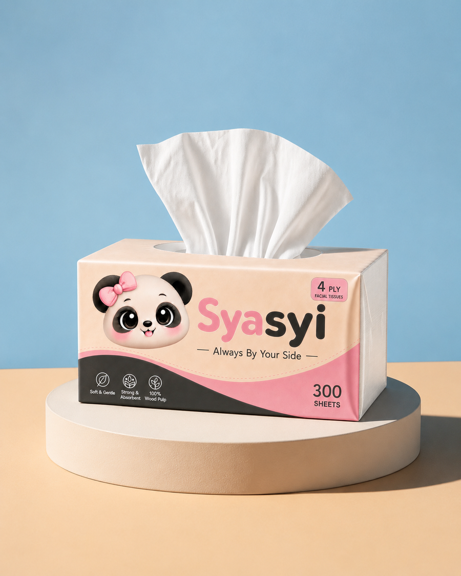 Syasyi 4-Ply Facial Tissue soft pack, studio shot