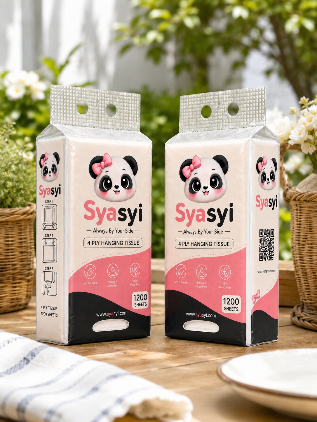 Syasyi 4-Ply Hanging Tissue, two-pack lifestyle shot